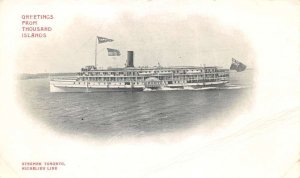 Thousand Islands New York Steamer Toronto Richelieu Line Private Mail PC AA84336