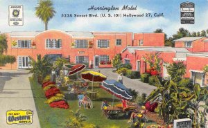 Harrington Motel Sunset Boulevard US 101 Hollywood Los Angeles CA postcard