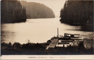 Campbell River BC Forbes Landing Campbell Lake c1929 Twidle RPPC Postcard F66