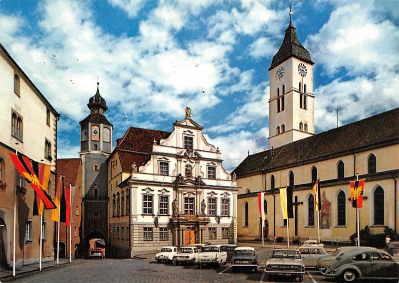 Wangen Im Allgaeu Rathaus Mit Marktplatz Auto Vintage Cars Town Hall Hippostcard