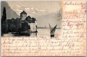 1910 Chillon et la Dent du Midi Geneva Lake Switzerland Antique Posted Postcard