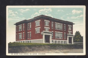 DE QUEEN ARKANSAS DE QUEEN HIGH SCHOOL BUILDING VINTAGE POSTCARD