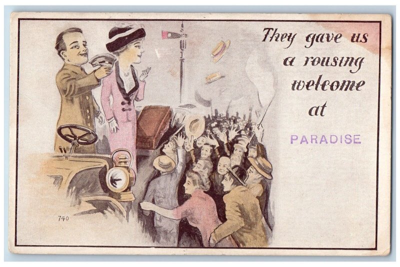Paradise Wisconsin WI They Gave Us A Rousing Welcome People Scene c1920s Antique
