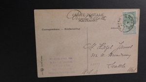 1907 Ship Postcard Cover From Anvers to Seattle WA Anvers Navire De la Red Star