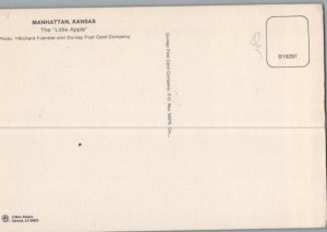 Manhattan Kansas Aerial View Continental Chrome Postcard 1990s