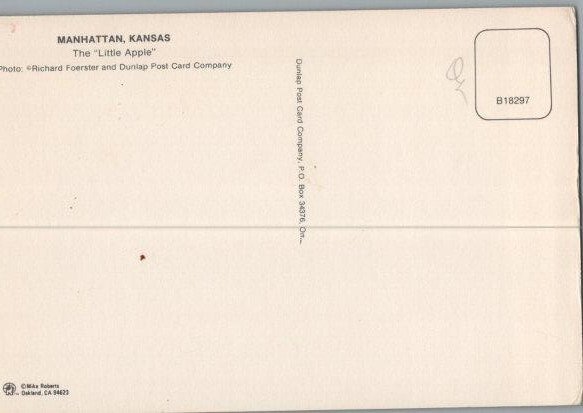 Manhattan Kansas Aerial View Continental Chrome Postcard 1990s