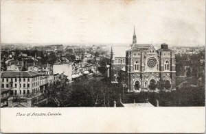 London ON Ontario Birdseye Town View Church c1906 Postcard F78