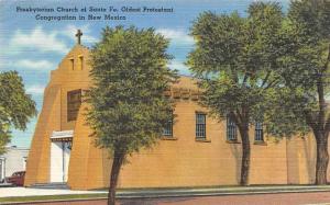 NM, New Mexico  PRESBYTERIAN CHURCH OF SANTA FE  c1940's Tichnor Linen Postcard