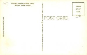 Sunset Indian Lake, Ohio OH Postcard