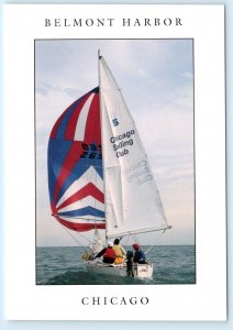 Bill Gladstone's CHICAGO SAILING CLUB, IL ~ Boat BELMONT HARBOR  4x6 Postcard