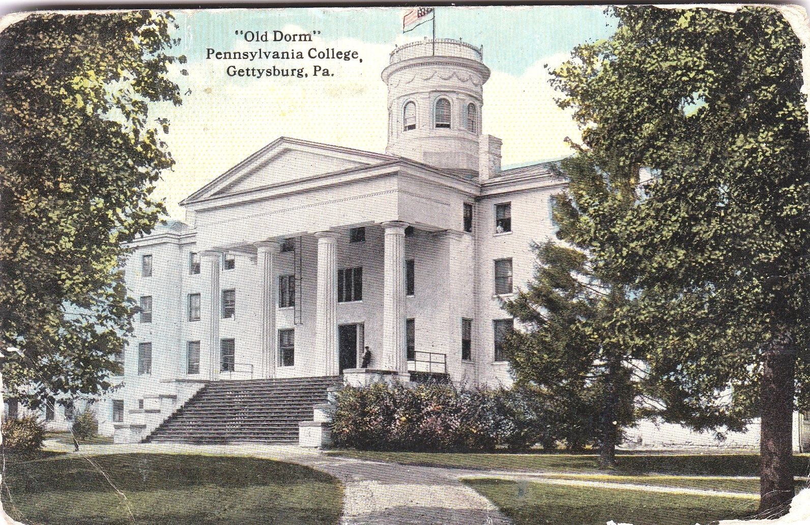 1907 Gettysburg PA College Old Dorm Gen Robert E. Lee Cupola Civil War