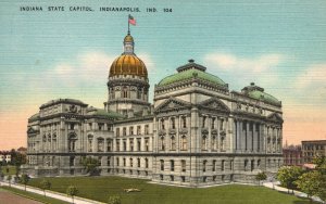 Vintage Postcard 1930's Indiana State Capital Indianapolis Indiana IN