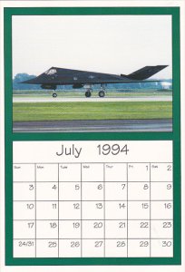 July 1994 Limited Editon Calendar Cardm AirShow '94 Lockheed F-117 Steal...