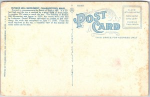Charlestown Massachusetts MA, Bunker Hill Monument, Building, Vintage Postcard