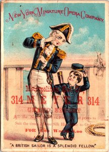 Vintage A British Sailor New York Miniature Opera Company Victorian Trade Card