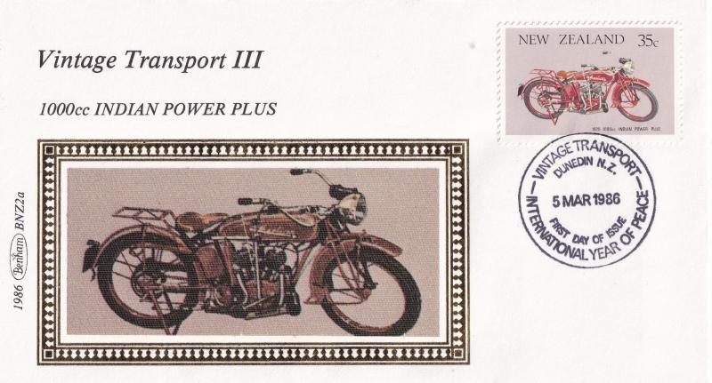 1000cc Indian Power Plus Motorcycle Bike New Zealand Benham First Day Cover