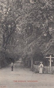 The Avenue Wroxham Romance On Street & Local Postmark Antique Postcard