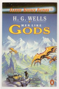 HG Wells Men Like Gods 1987 Edition Science Fiction Book Postcard