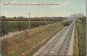 Postcard Grand Trunk Railway Double Track Through Garden of Canada