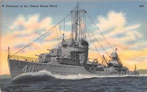 Destroyer of the United States Navy Military Battleship Unused 