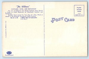 c1940 Lancaster Pennsylvania Vintage Postcard Willows Cottages Hotel Restaurant