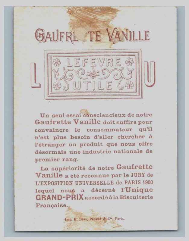 1890s Art Nouveau Lefevre Utile Gaufrette Vanille Alfons Mucha French F148