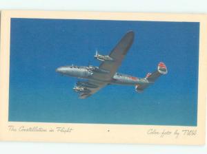 Pre-1952 Postcard Ad TRANS WORLD AIRLINES TWA CONSTELLATION AIRPLANE AC6335@