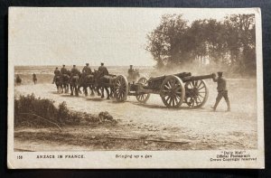 Mint Australia Postcard RPPC WWI Australian Troops In France Bringing Up A Gun