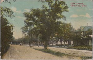 Postcard Lake Avenue Glenwood MN 1913