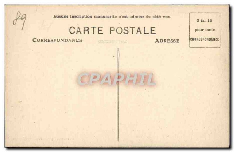 Old Postcard St Fargeau Court & # 39Honneur and Chateau Chapel
