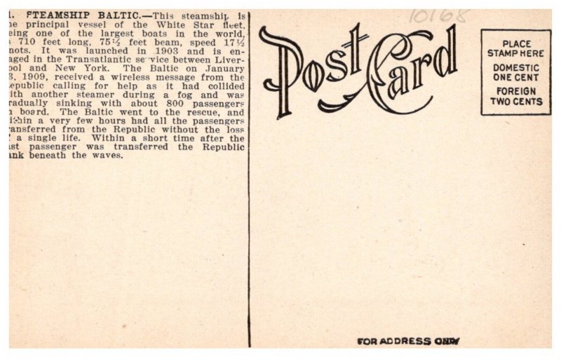 S.S. Baltic , White Star Line