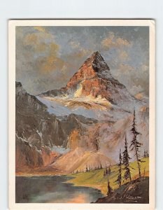 Postcard Evening Glow On Mount Assiniboine By F. Priddat Canadian Rockies Canada