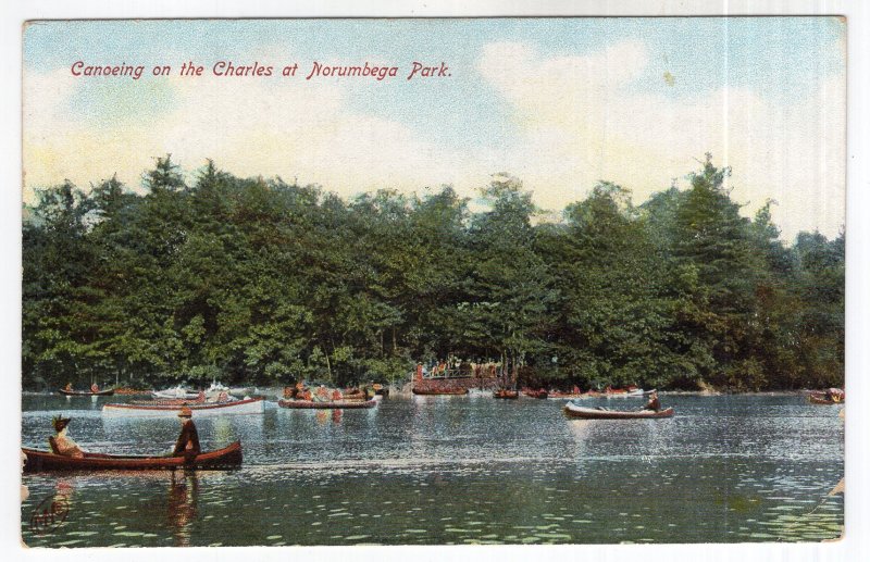 Canoeing on the Charles at Norumbega Park