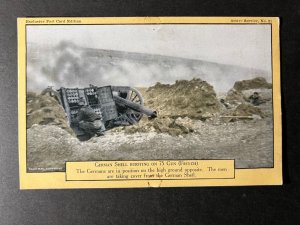 Mint England Postcard War Photographs German Shell Bursting on French 75 Gun