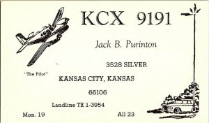 QSL Radio Card From Kansas City Kansas KCX 9191