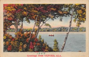 Oxford Alabama Greetings From Oxford, Color Linen Vintage Postcard U8450