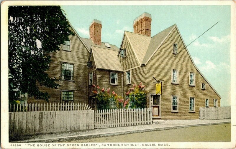 House Seven Gables Turner Street Salem Mass WB Phostint DB Antique Postcard Vtg 