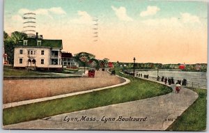 1911 Lynn Boulevard Lynn Massachusetts MA Roadway Houses Posted Postcard