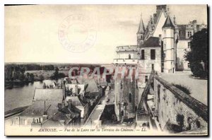 Postcard Old Amboise Loire Terrace View of the Castle