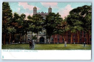 New Haven CT Postcard Phelps Hall Gate Yale University c1905 Tuck Art