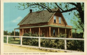 House where the Dionne Quintuplets were born Callander Ontario c1930s Postcard