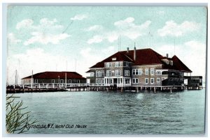 Yacht Club House Waterfront View Syracuse New York NY Vintage Unposted Postcard