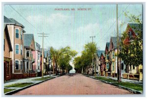 1910 Road Scene at Road Street, Big Houses, Portland Maine ME Postcard 