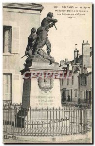 Old Postcard Militaria 1870 Orleans War Aydes high monument to the memory of ...