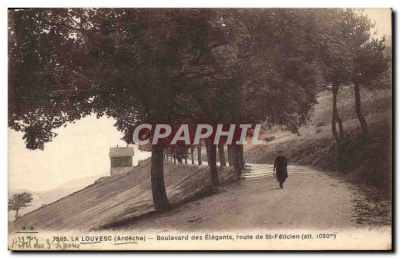 Old Postcard Louvesc Boulevard Des Elegants Route de St Fellcien