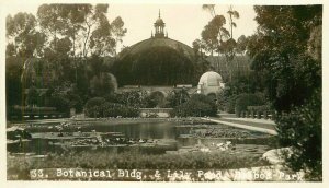 California Balboa Park San Diego Botanical Lily Pond RPPC Photo Postcard 22-1537