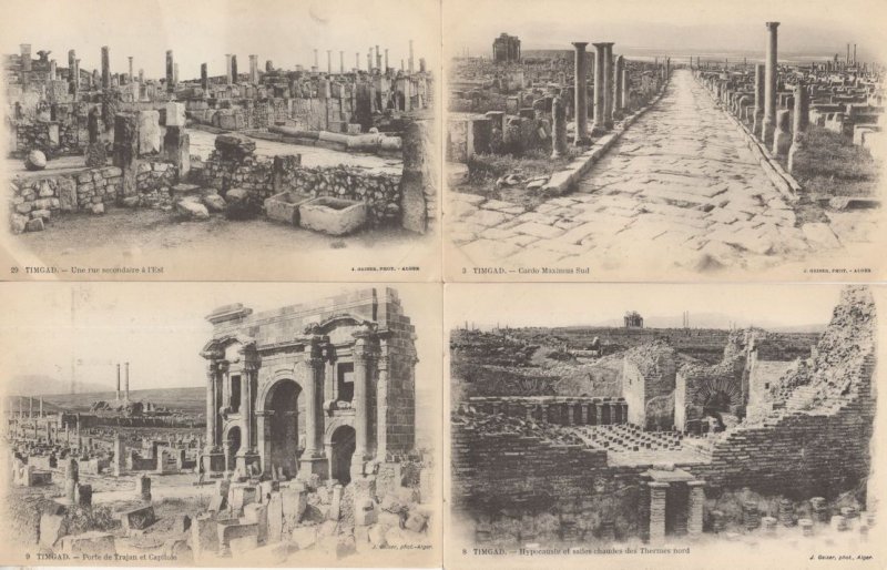 Timgad Cardo Maximus Sud Porto De Trajan Ruines Algeria 4 Postcard s