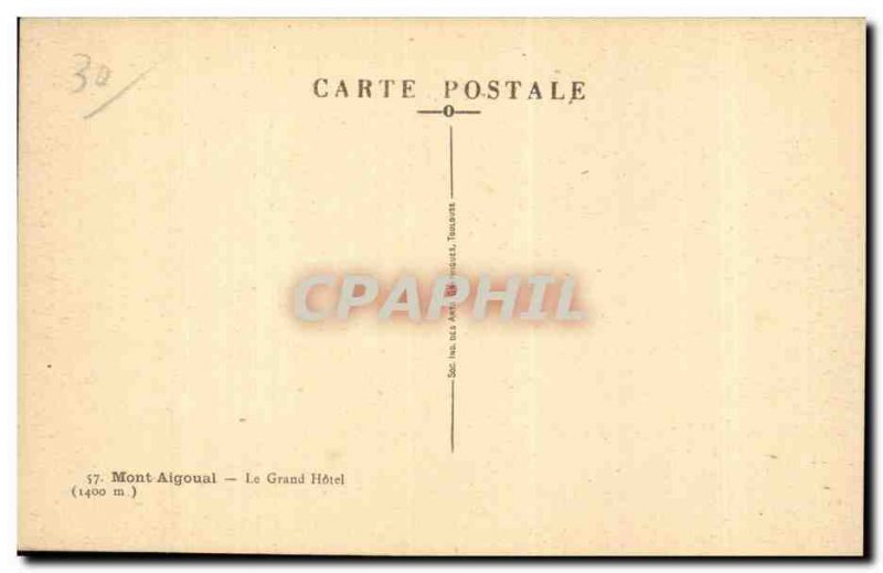 Old Postcard Aigoual The grand hotel