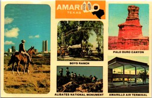 USA Amarillo Texas Multiview Chrome Postcard C024