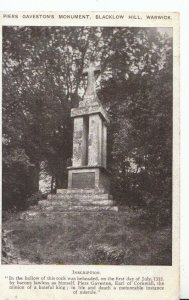 Warwickshire Postcard - Piers Gavestons Monument - Blacklow Hill - Ref 6450A